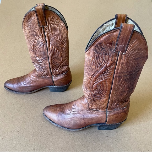 Vintage Abilene Brown Leather Cowboy Boots - Picture 4 of 14